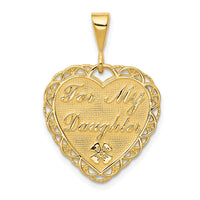 Load image into Gallery viewer, 14k Reversible FOR MY DAUGHTER Heart Charm
