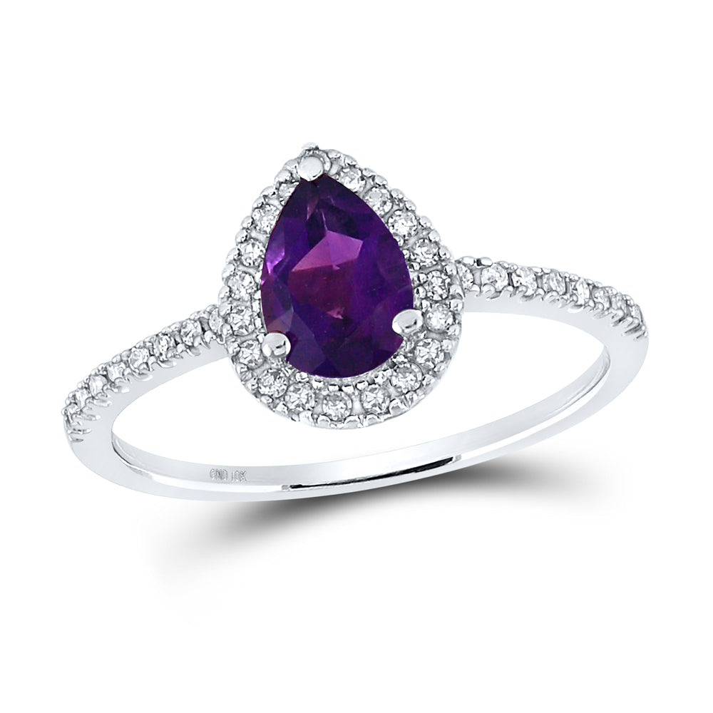 1/6CTW-DIA 5/8CT-AM SYNTHETIC GEMSTONE RING