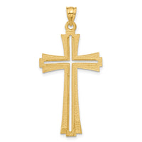Load image into Gallery viewer, 14K Diamond Cut and Satin Cross Pendant
