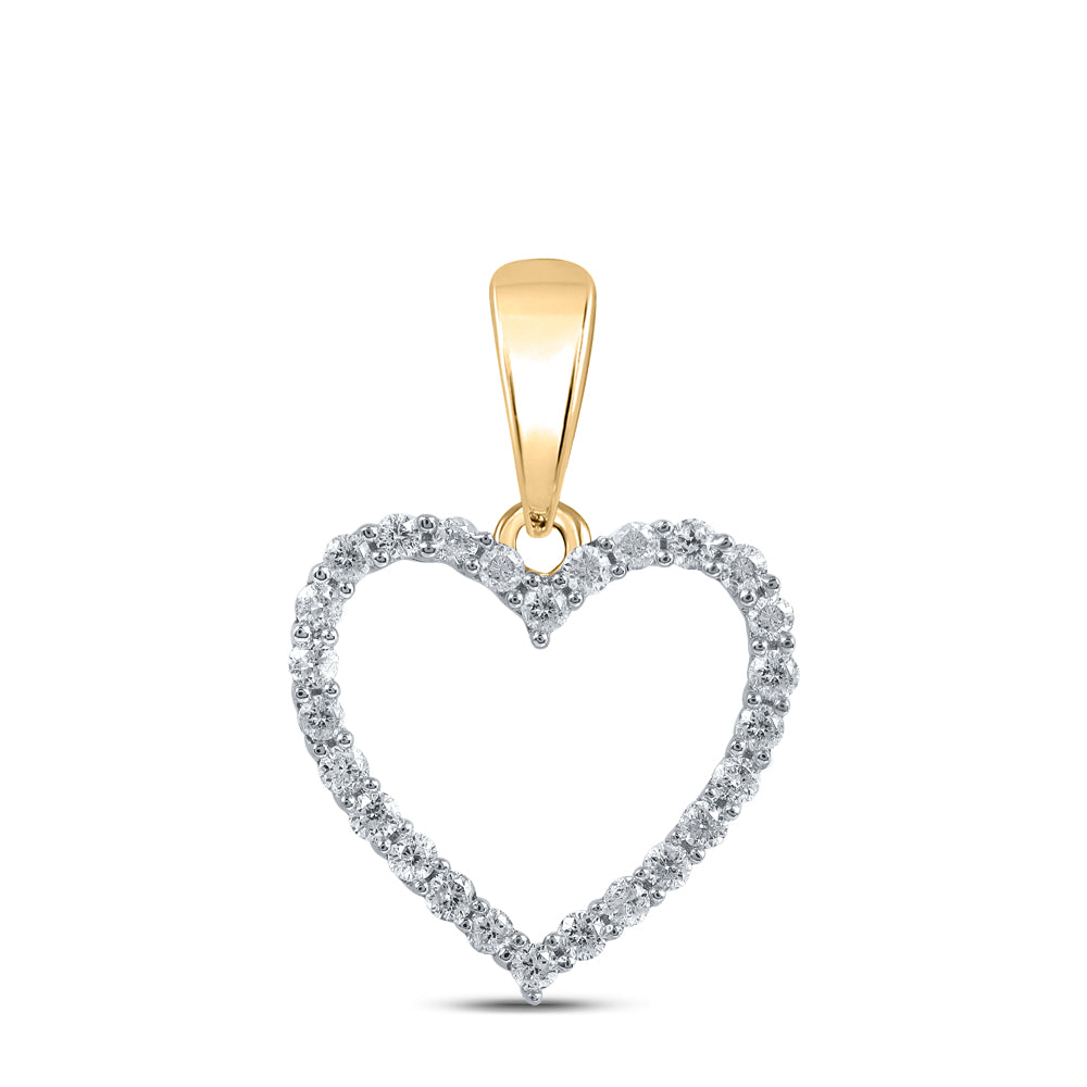 1/10CTW-DIA CN FASHION HEART PENDANT