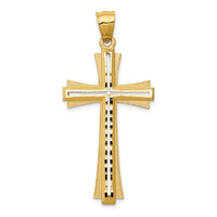 Load image into Gallery viewer, 14K Diamond Cut and Satin Cross Pendant

