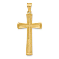 Load image into Gallery viewer, 14K Satin and Diamond -Cut Cross Pendant
