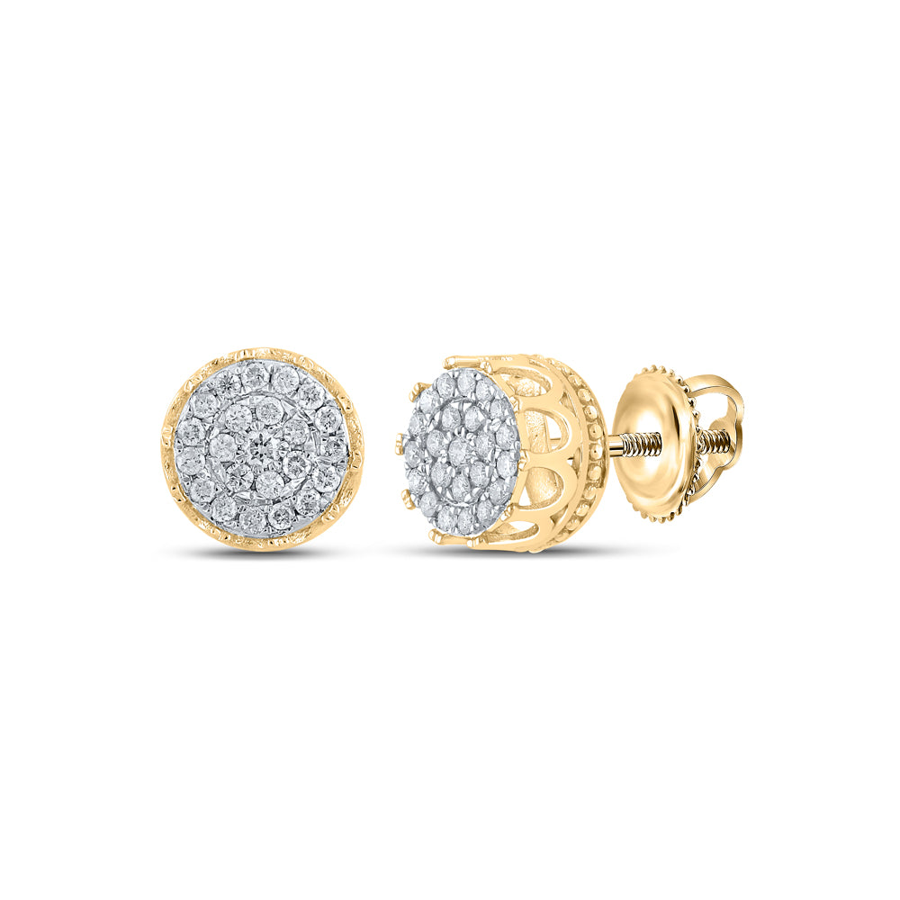 1/4CTW-DIA NK CROWN ROUND SHAPE EARRING