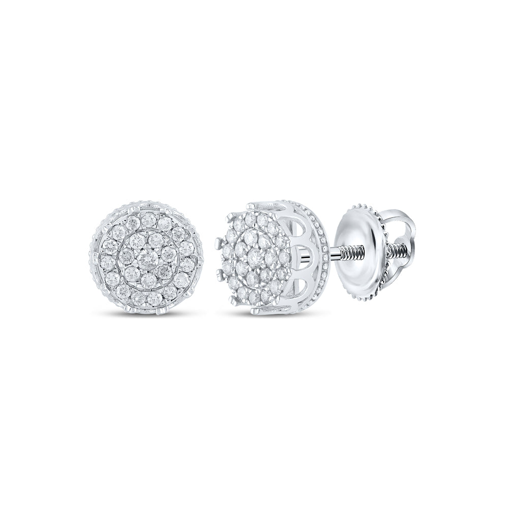 1/2CTW-DIA NK CROWN ROUND SHAPE EARRING