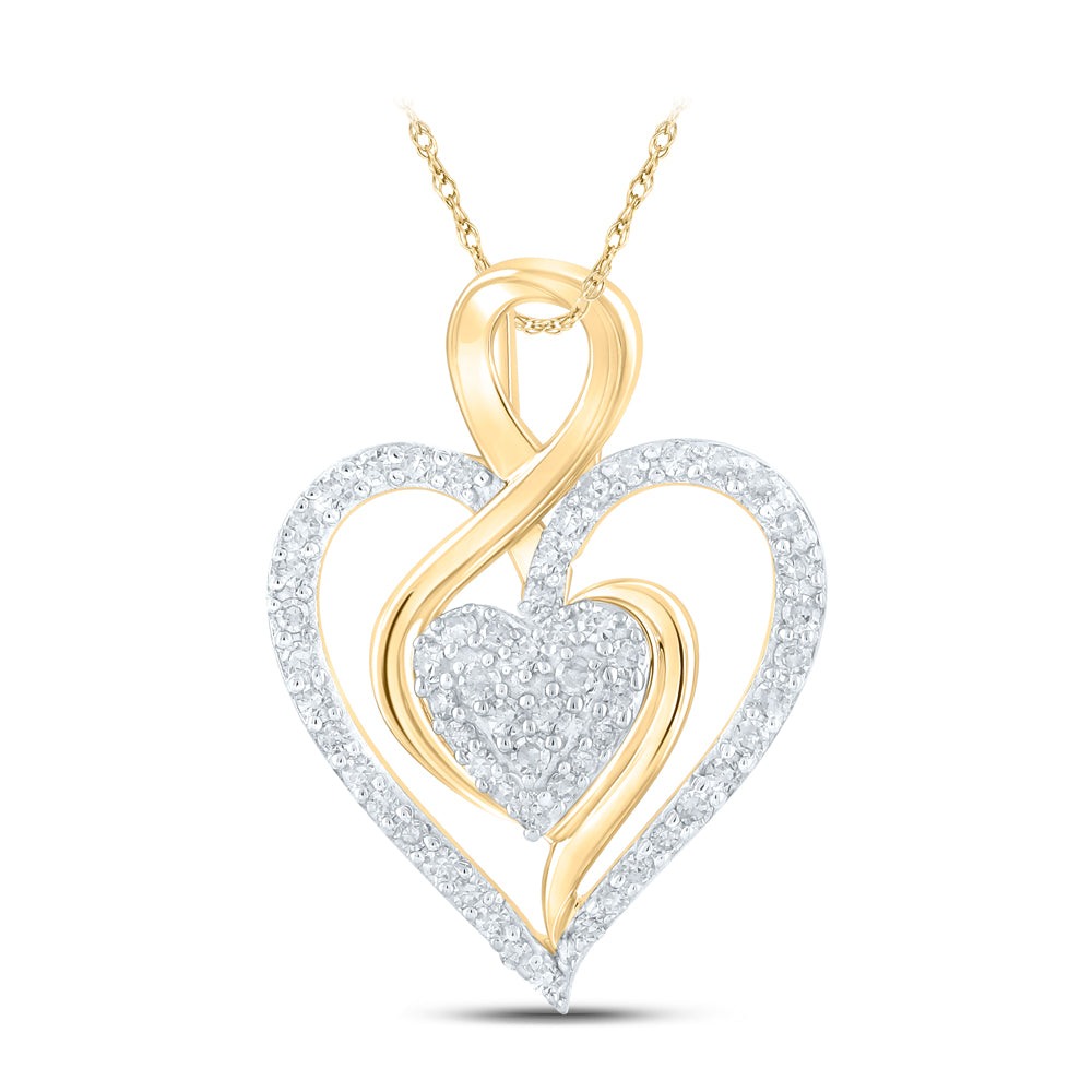 1/4CTW-DIA CN HEART PENDANT
