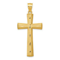 Load image into Gallery viewer, 14K Satin and Diamond -Cut Cross Pendant
