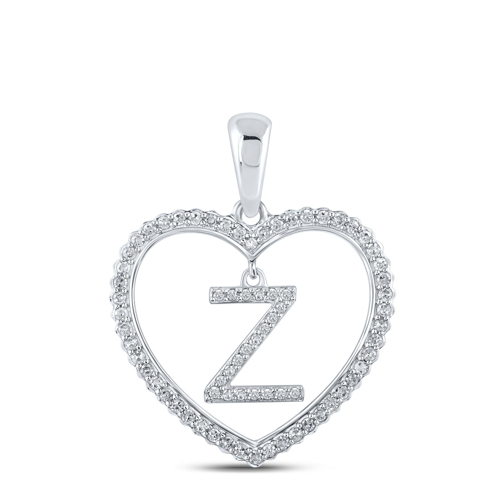1/4CTW-DIA CN INITIAL "Z" HEART PENDANT