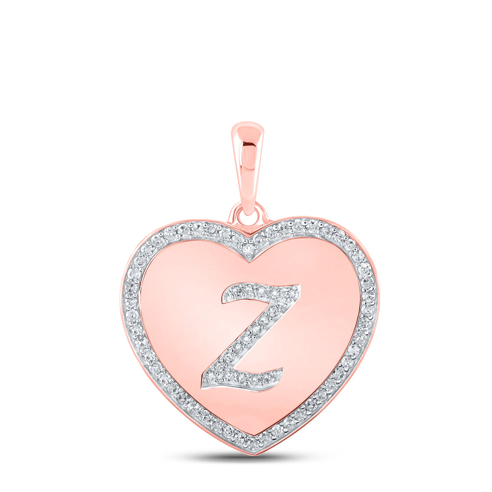 1/4CTW-DIA CN INITIAL "Z" HEART PENDANT