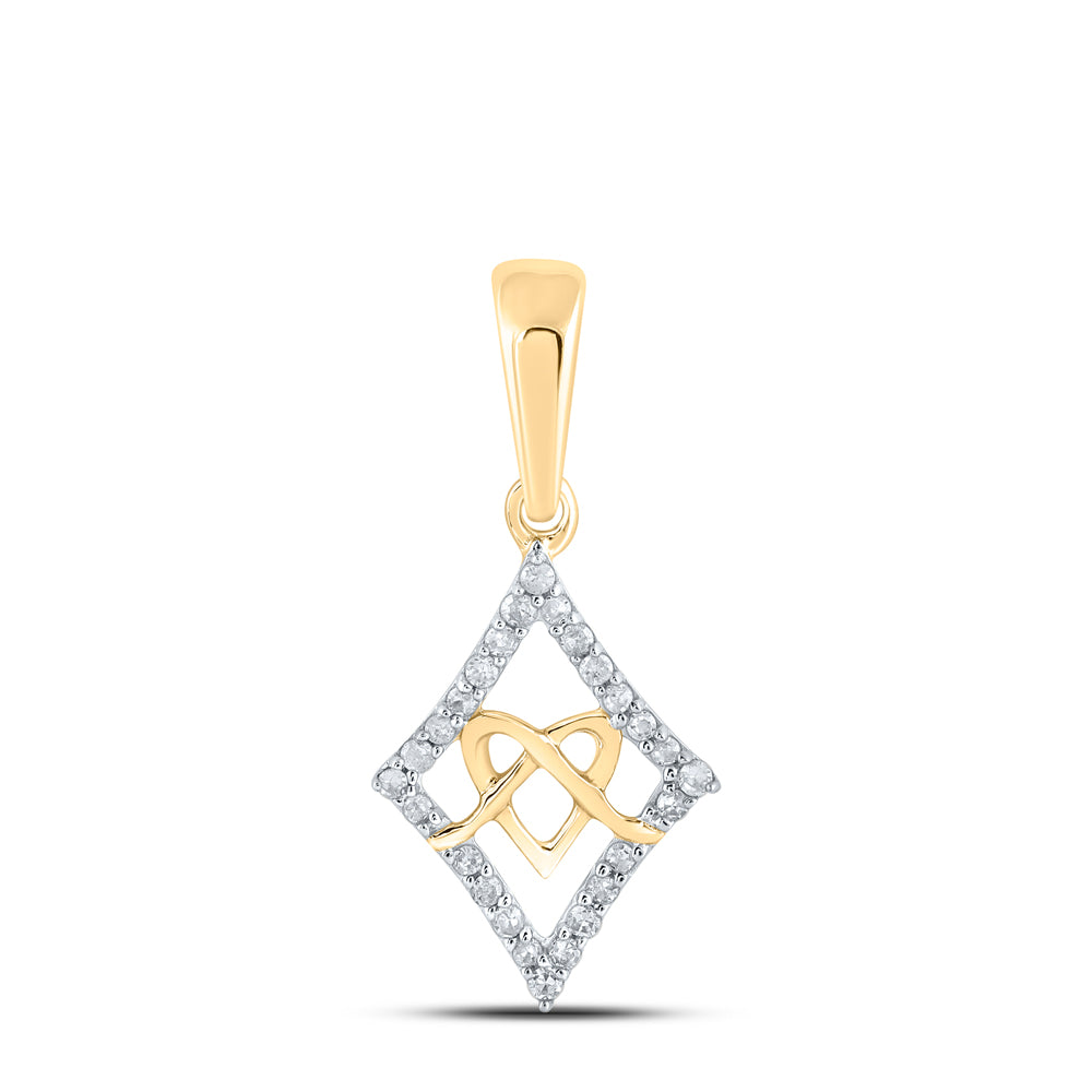 1/12CTW-DIA P1P2 GIFT HEART RHOMBUS PENDANT