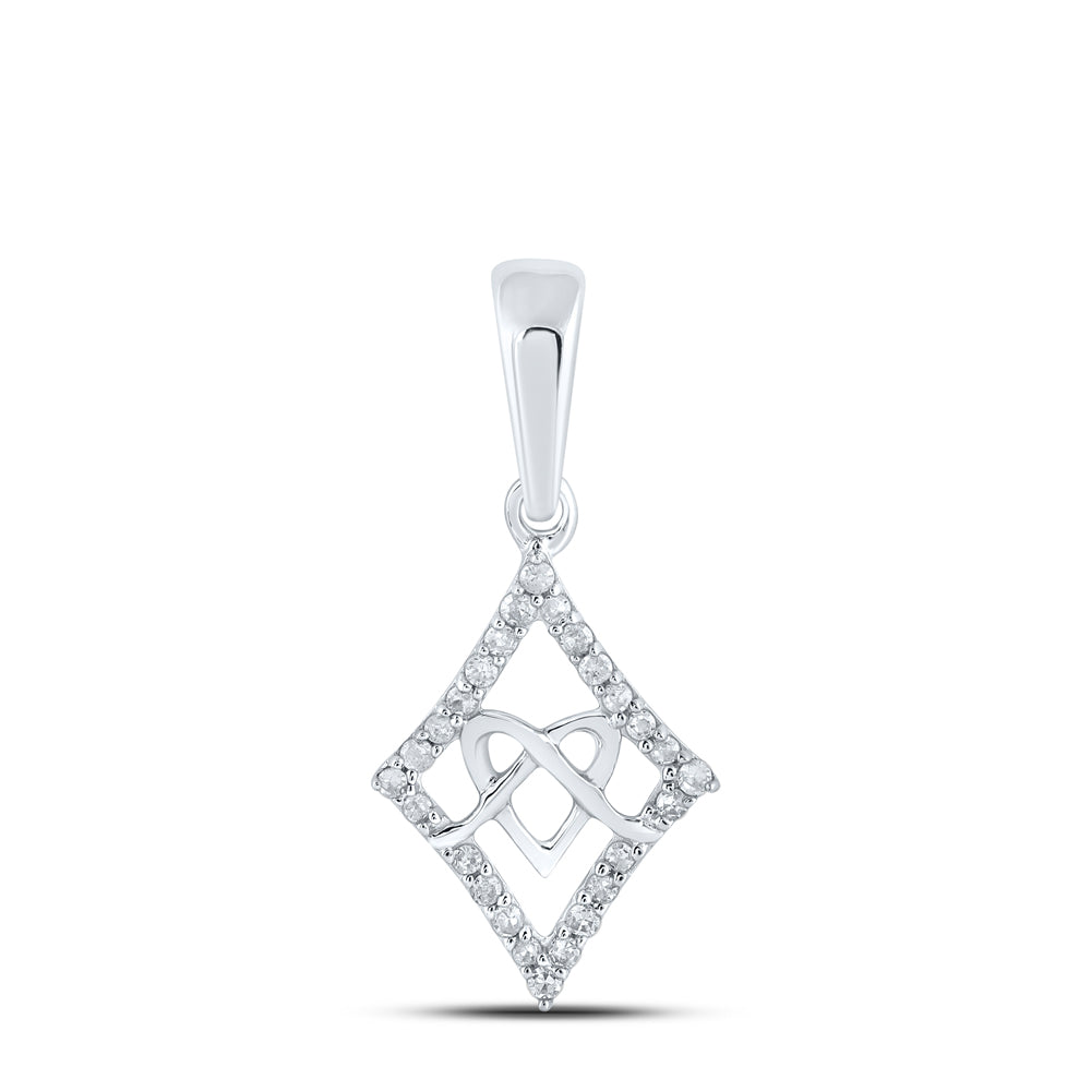 1/12CTW-DIA P1P2 GIFT HEART RHOMBUS PENDANT
