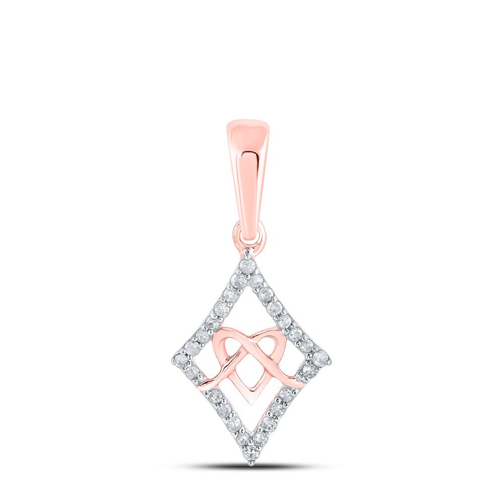 1/12CTW-DIA P1P2 GIFT HEART RHOMBUS PENDANT