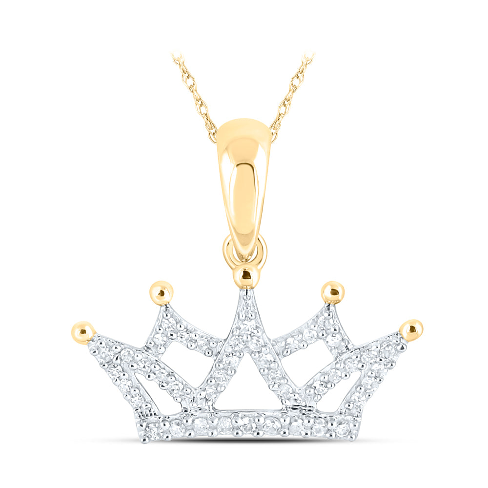 1/6CTW-DIA P1P2 CROWN GIFT PENDANT