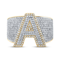 Load image into Gallery viewer, 1 1/4CTW-DIA P1P2 INITIAL &quot;A&quot; MENS RING
