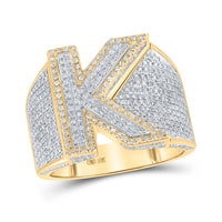 Load image into Gallery viewer, 1 1/5CTW-DIA P1P2 INITIAL &quot;K&quot; MENS RING
