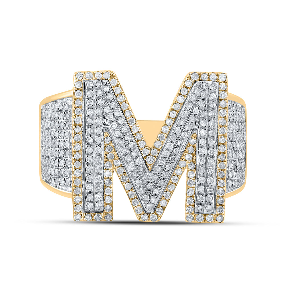 1 1/5CTW-DIA P1P2 INITIAL "M" MENS RING