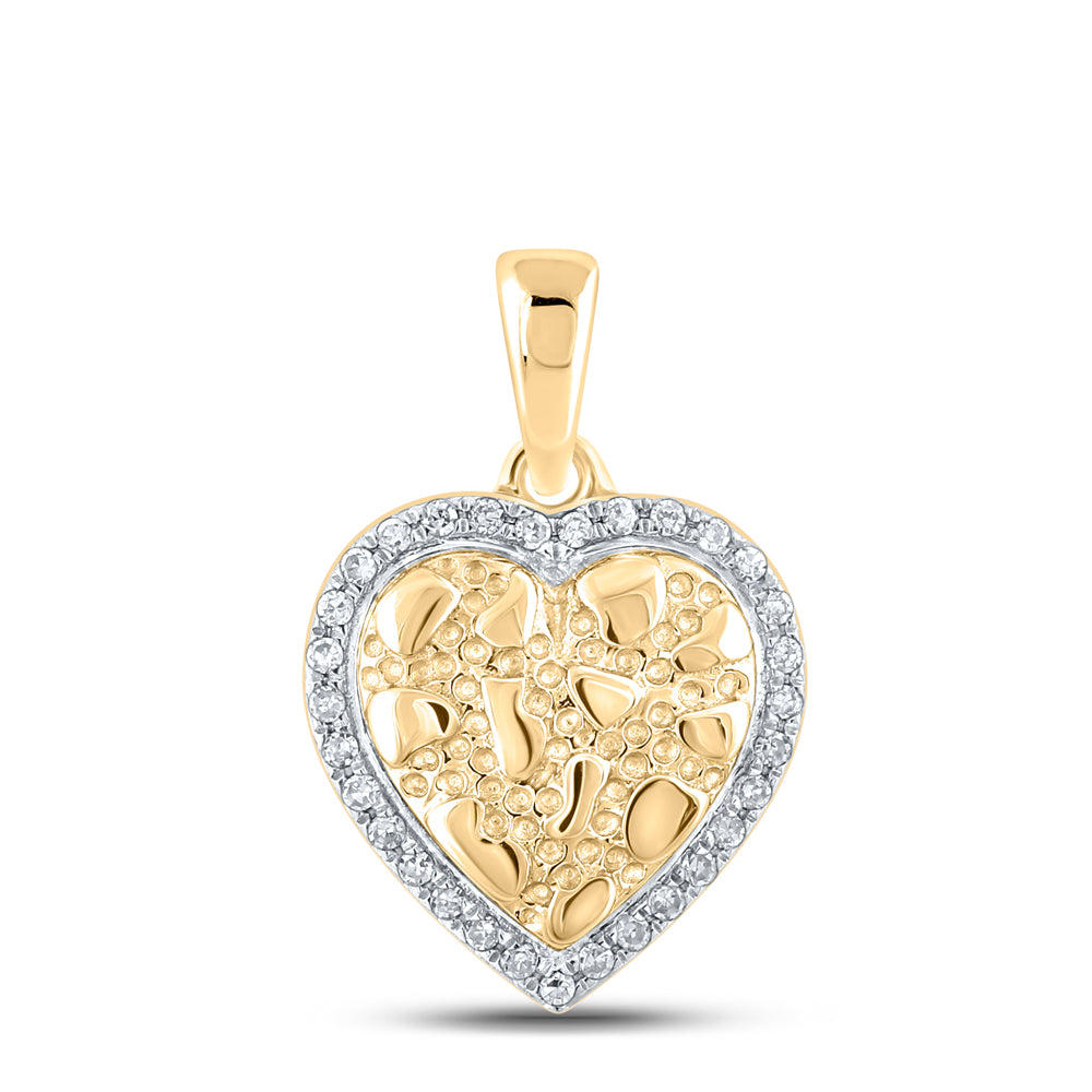 1/12CTW-DIA CN NUGGET HEART PENDANT