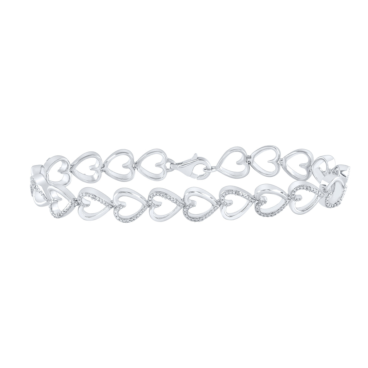1/20CTW-DIA P2 HEART GIFT BRACELET (7.25 INCH)