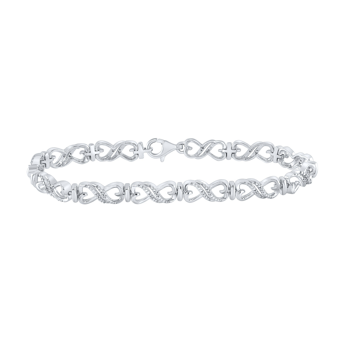 1/10CTW-DIA P2 HEART GIFT BRACELET (7.25 INCH)