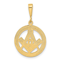 Load image into Gallery viewer, 14k Polished and Textured Masonic Symbol Pendant
