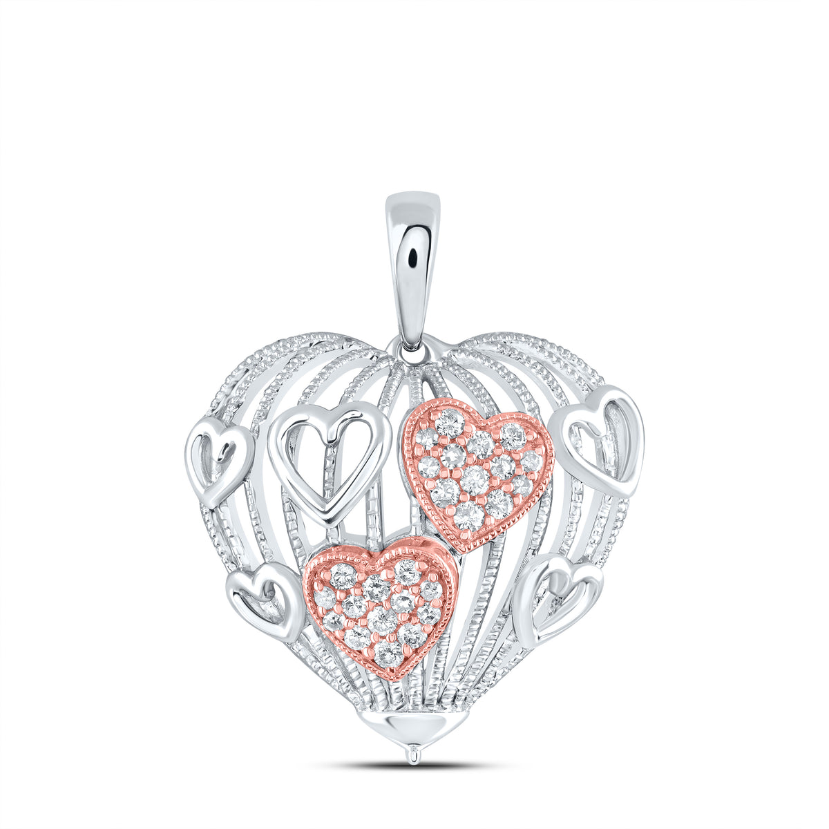 1/5CTW-DIA CN HEART PENDANT