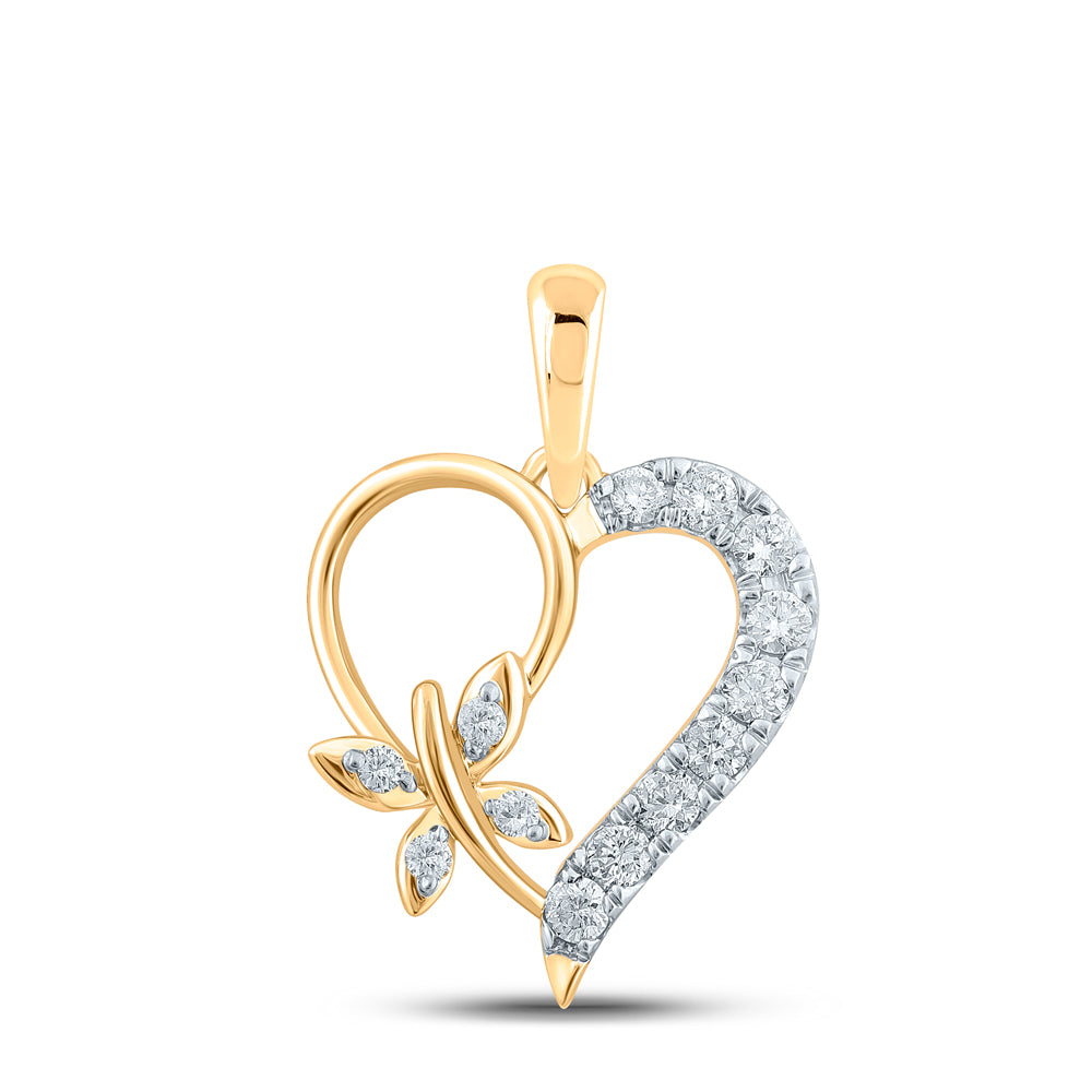 1/4CTW-DIA CN HEART PENDANT