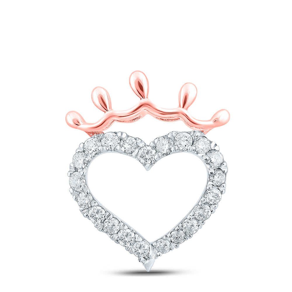 1/4CTW-DIA CN HEART PENDANT