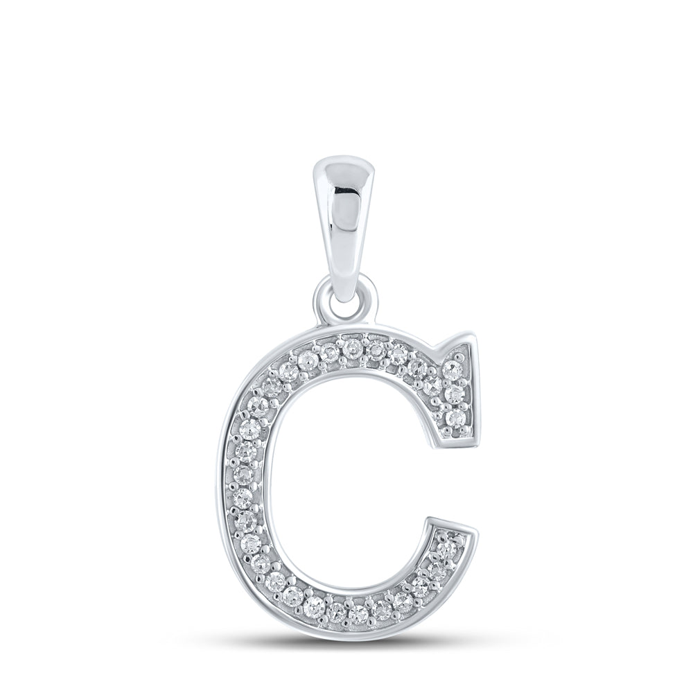 1/12CTW-DIA P1P2 LADIES INTIAL "C" PENDANT