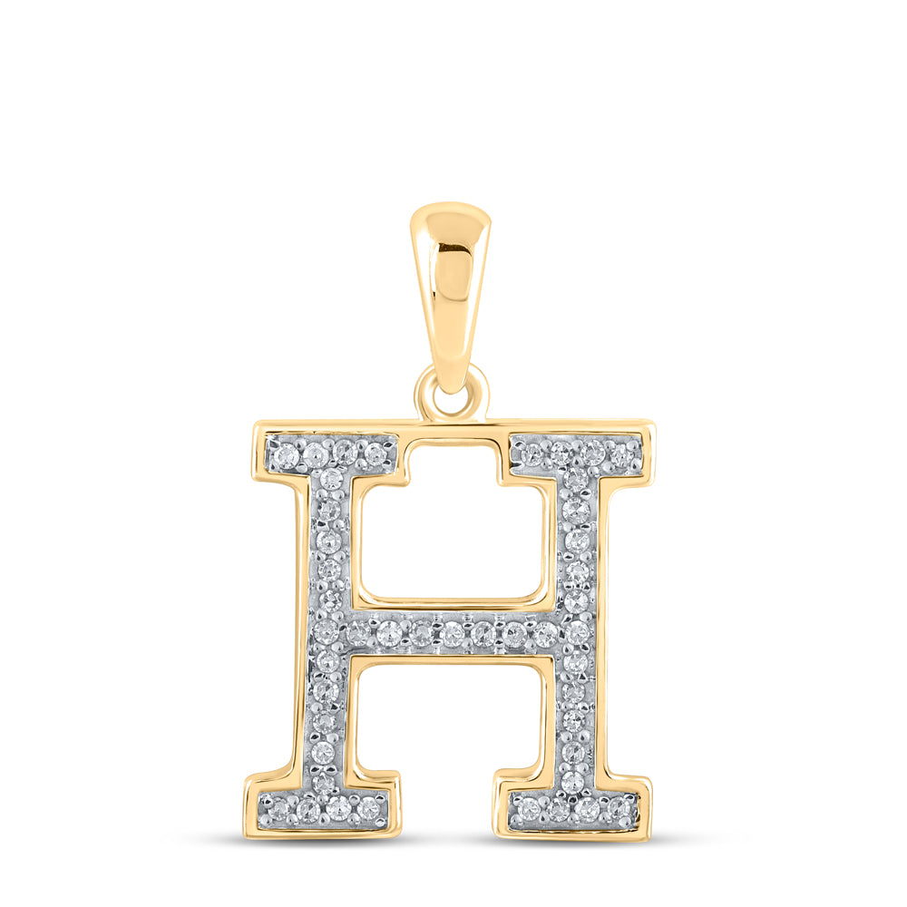 1 /10CTW-DIA P1P2 LADIES INITIAL "H" PENDANT