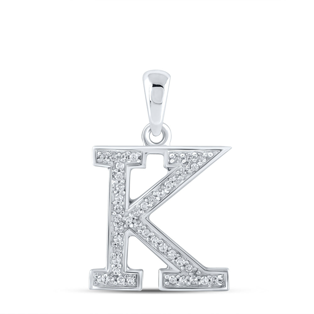 1/12TW-DIA P1P2 LADIES INITIAL "K" PENDANT