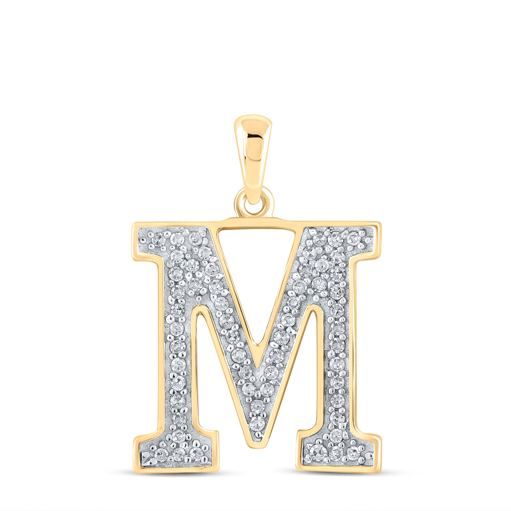 1/10CTW-DIA P1P2 LADIES INITIAL "M" PENDANT