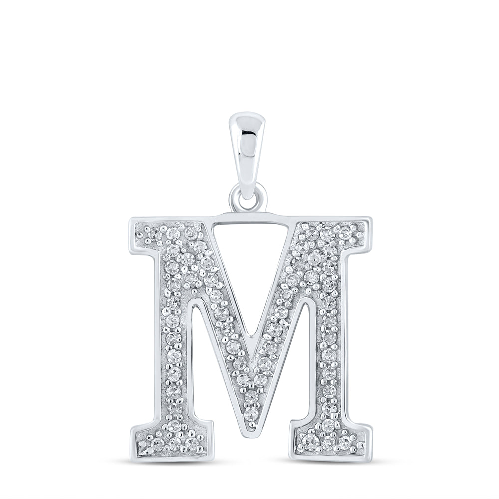 1/10CTW-DIA P1P2 LADIES INITIAL "M" PENDANT