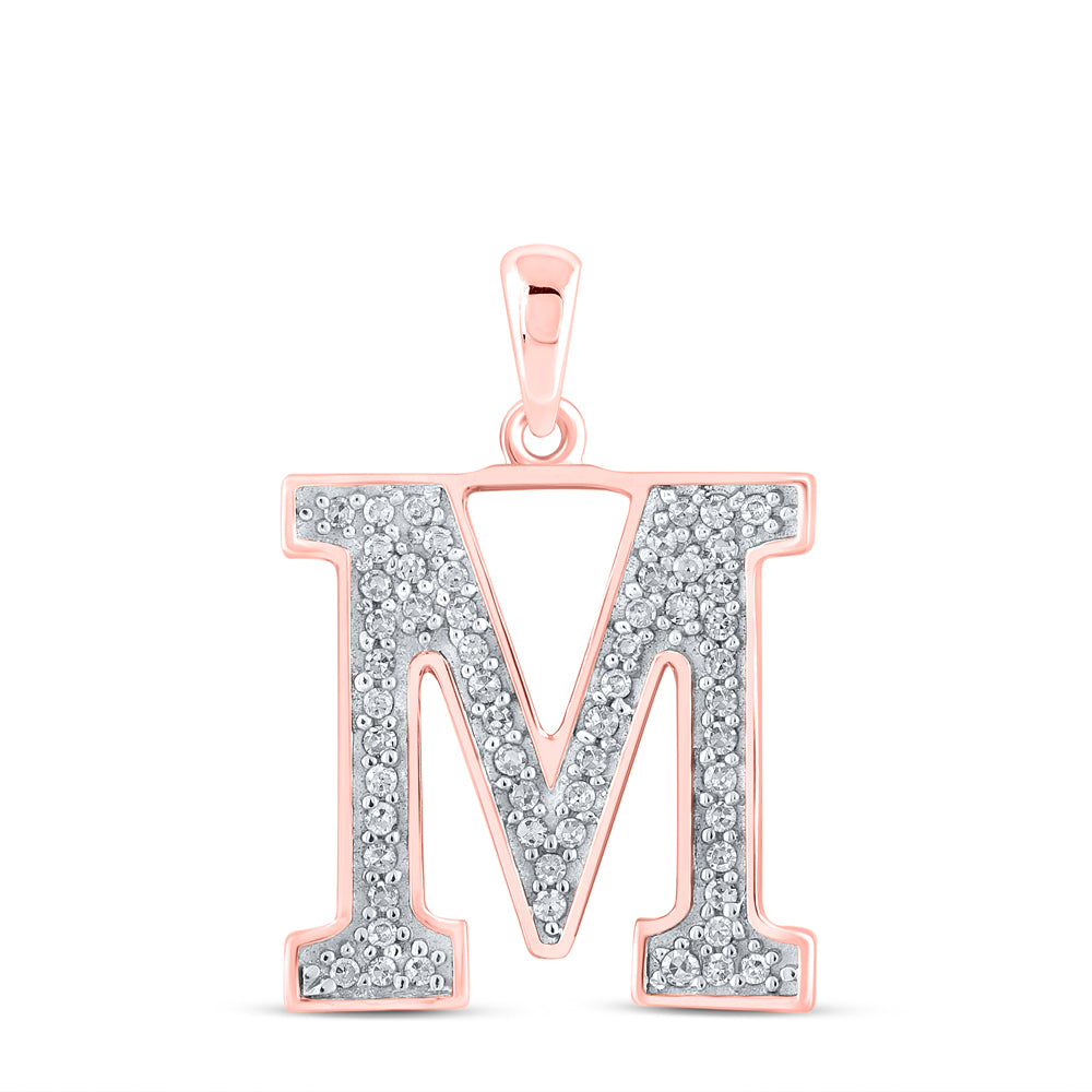 1/10CTW-DIA P1P2 LADIES INITIAL "M" PENDANT