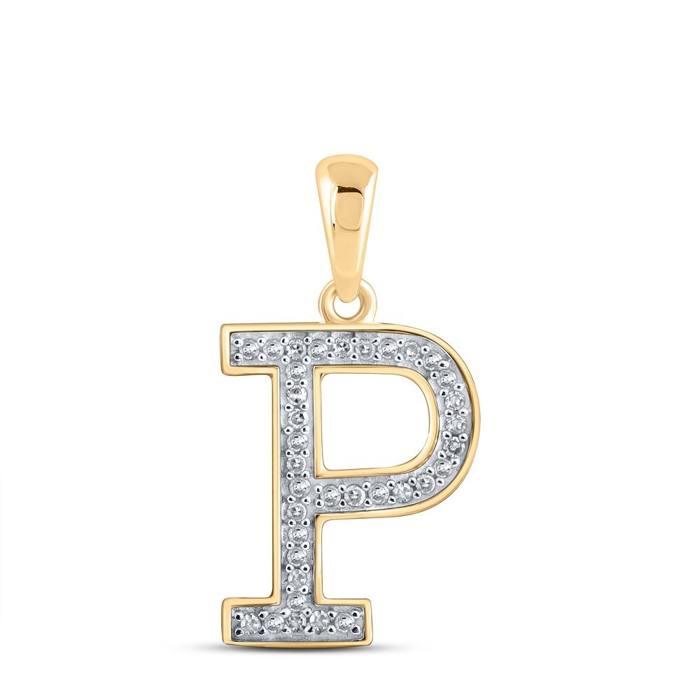 1/10CTW-DIA P1P2 LADIES INITIAL "P" PENDANT