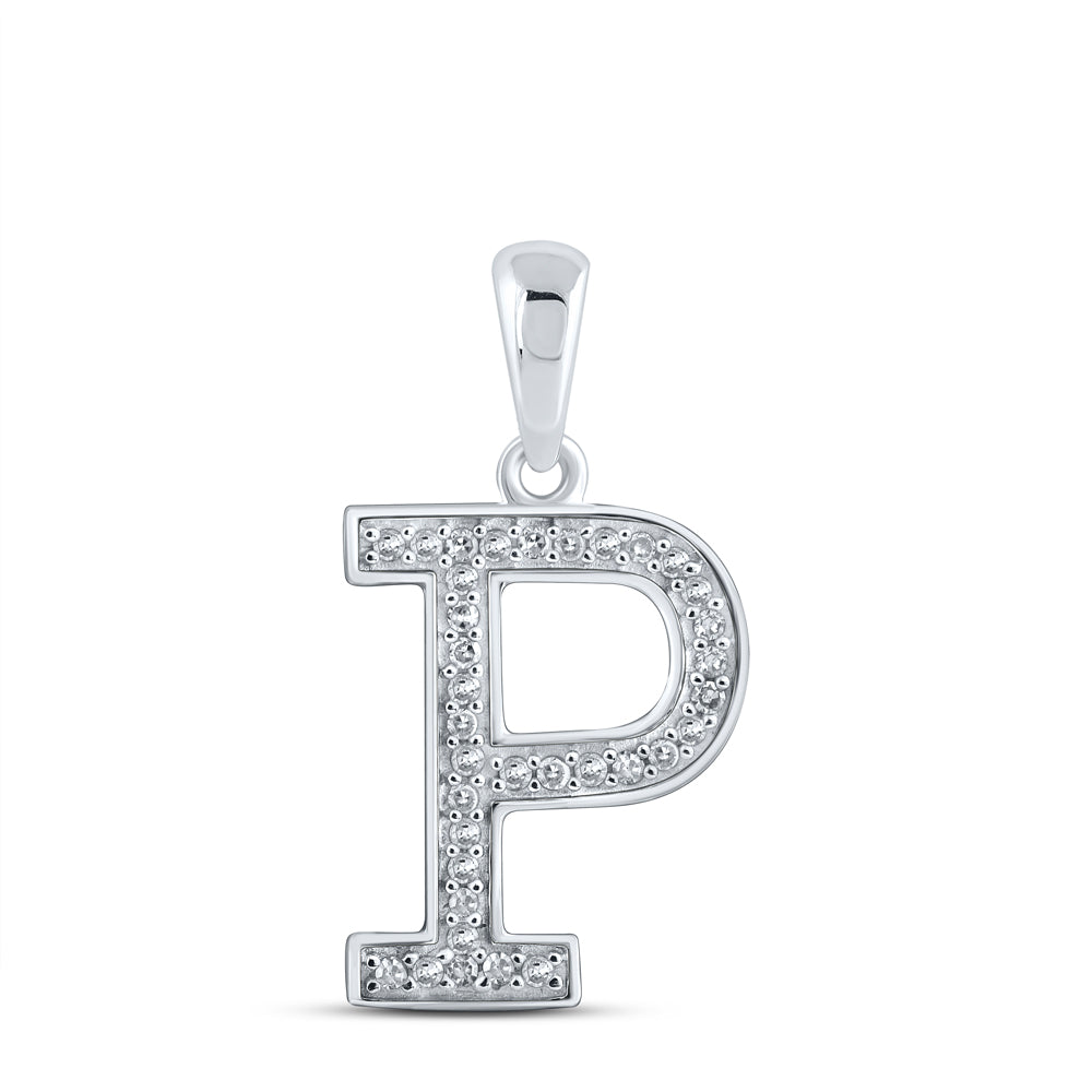 1/10CTW-DIA P1P2 LADIES INITIAL "P" PENDANT
