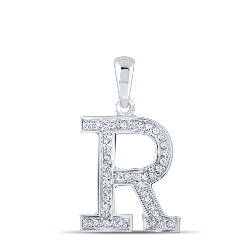 1/12CTW-DIA P1P2 LADIES INITIAL "R" PENDANT