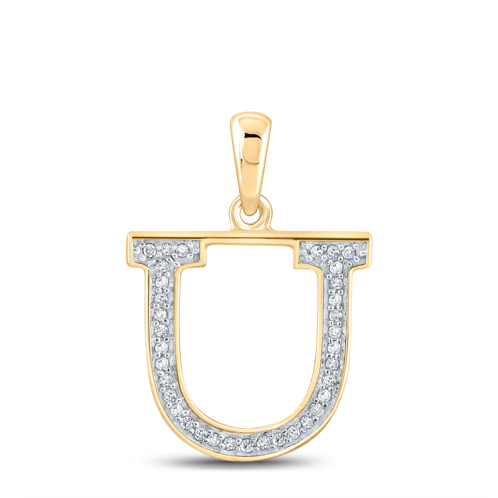 1/12CTW-DIA P1P2 LADIES INITIAL "U" PENDANT