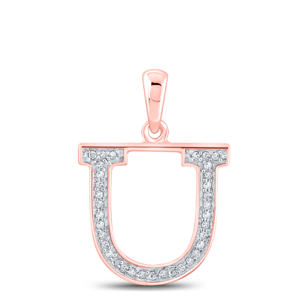 1/12CTW-DIA P1P2 LADIES INITIAL "U" PENDANT