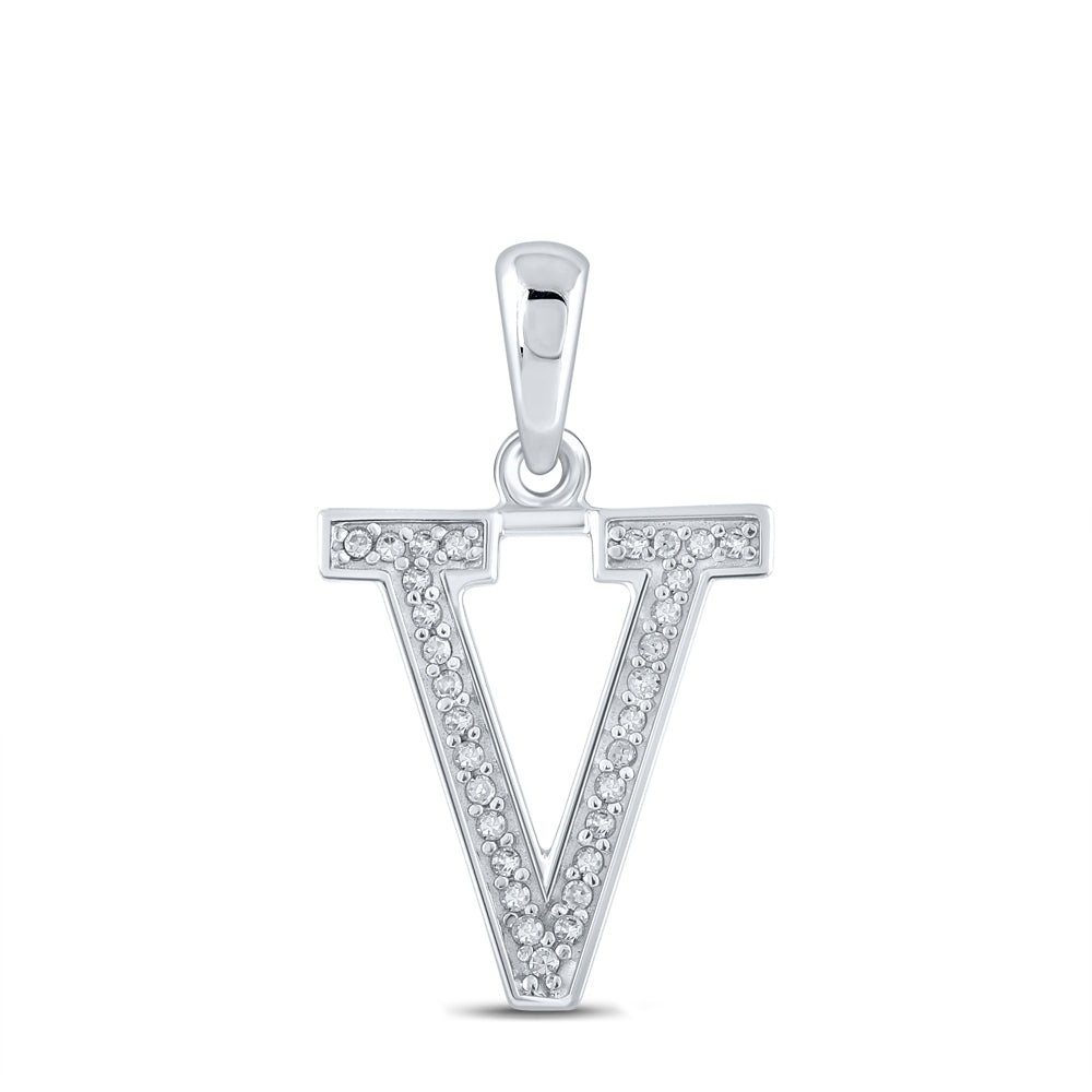 1/20CTW-DIA P1P2 LADIES INITIAL "V" PENDANT