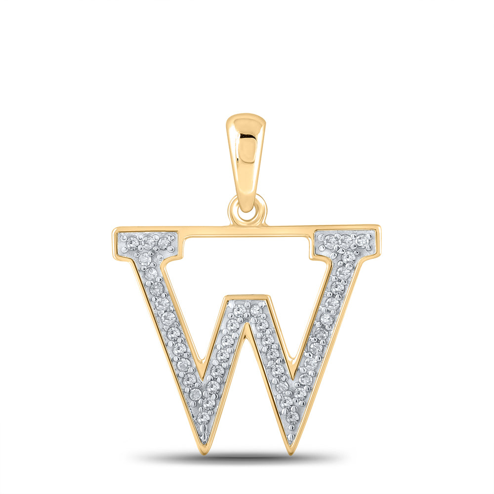 1/12CTW-DIA P1P2 LADIES INITIAL "W" PENDANT