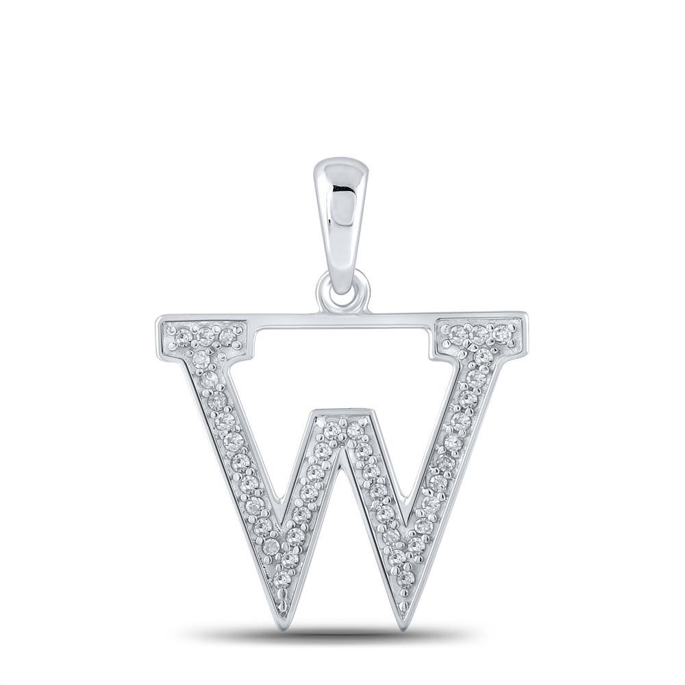 1/12CTW-DIA P1P2 LADIES INITIAL "W" PENDANT
