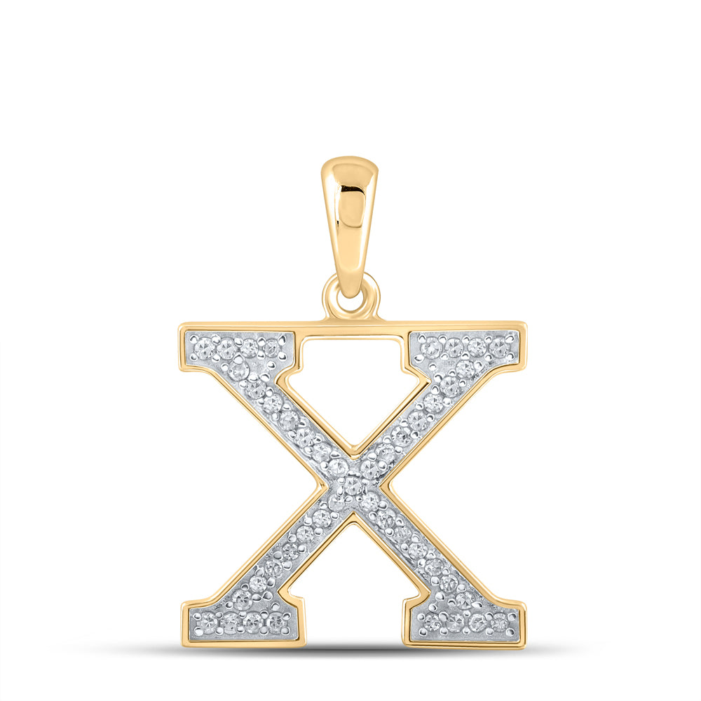 1/10CTW-DIA P1P2 LADIES INITIAL "X" PENDANT