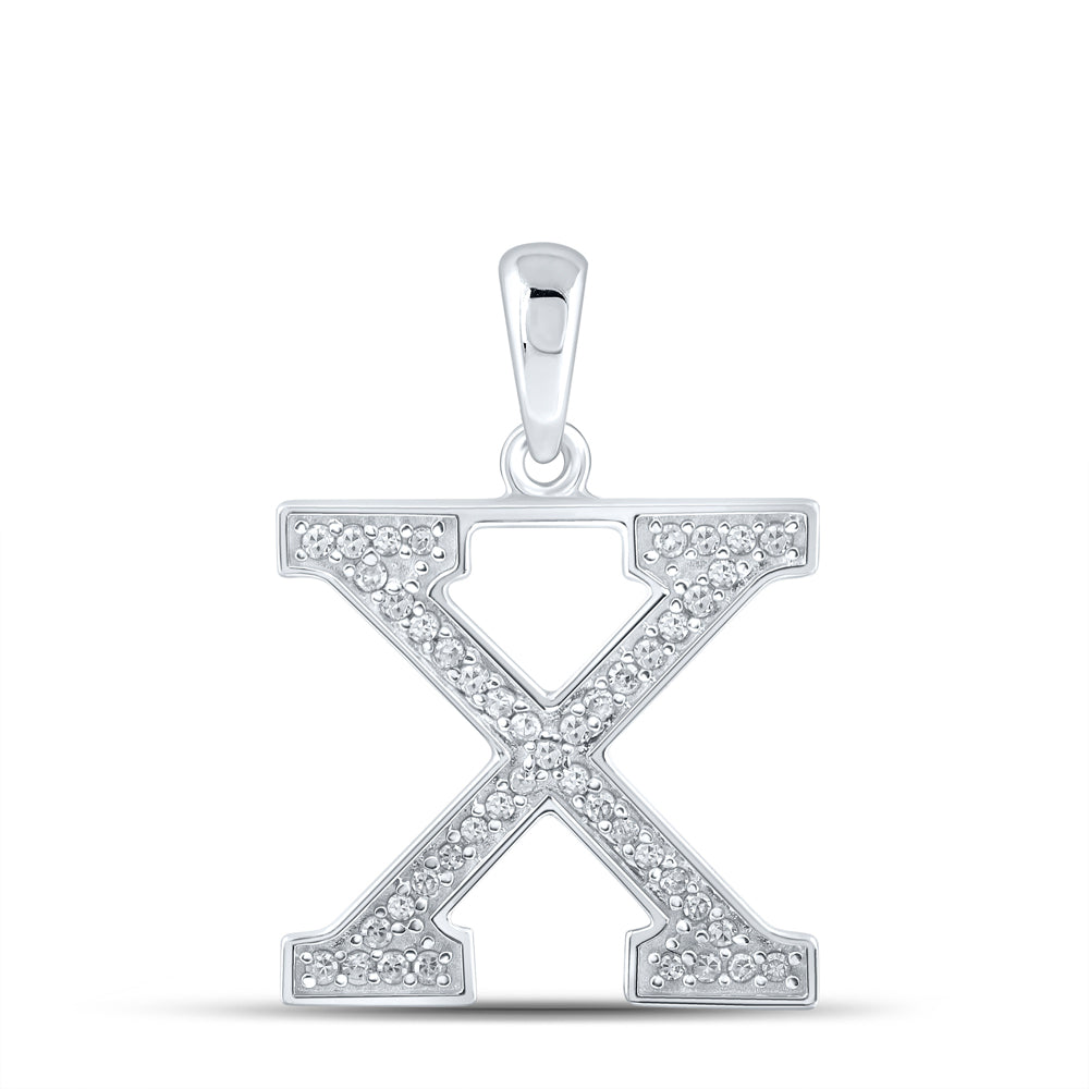 1/10CTW-DIA P1P2 LADIES INITIAL "X" PENDANT