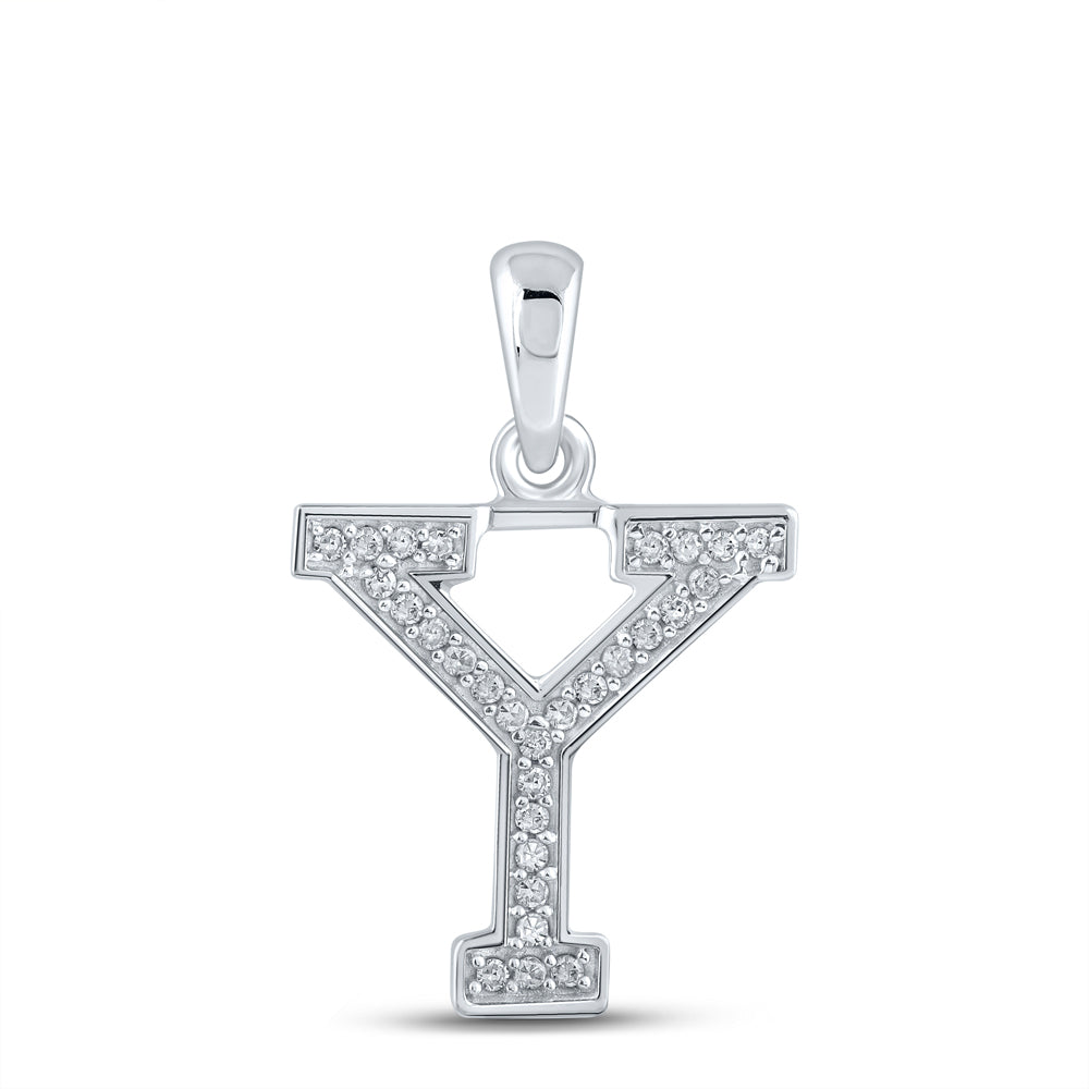 1/12CTW-DIA P1P2 LADIES INITIAL "Y" PENDANT
