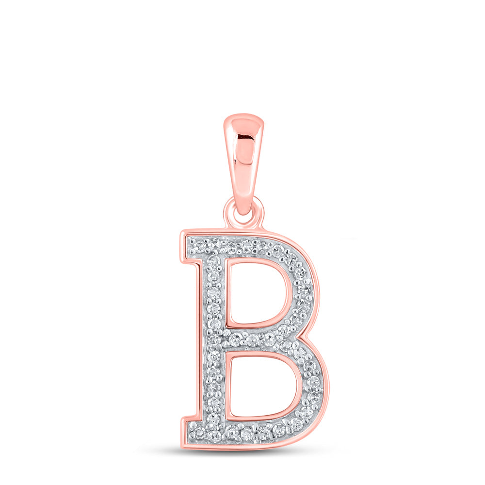 1/12CTW-DIA P1P2 LADIES INITIAL "B" PENDANT