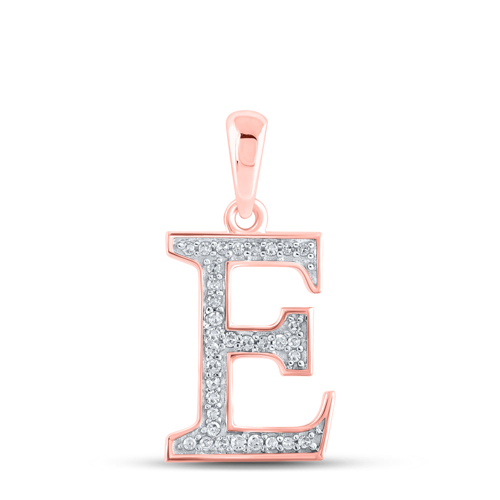 1/12CTW-DIA P1P2 LADIES INITIAL "E" PENDANT