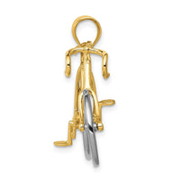 Load image into Gallery viewer, 14k Large Two-tone 3-D Bicycle Pendant

