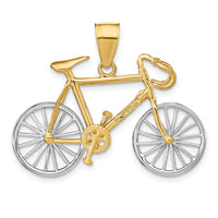 Load image into Gallery viewer, 14k Large Two-tone 3-D Bicycle Pendant
