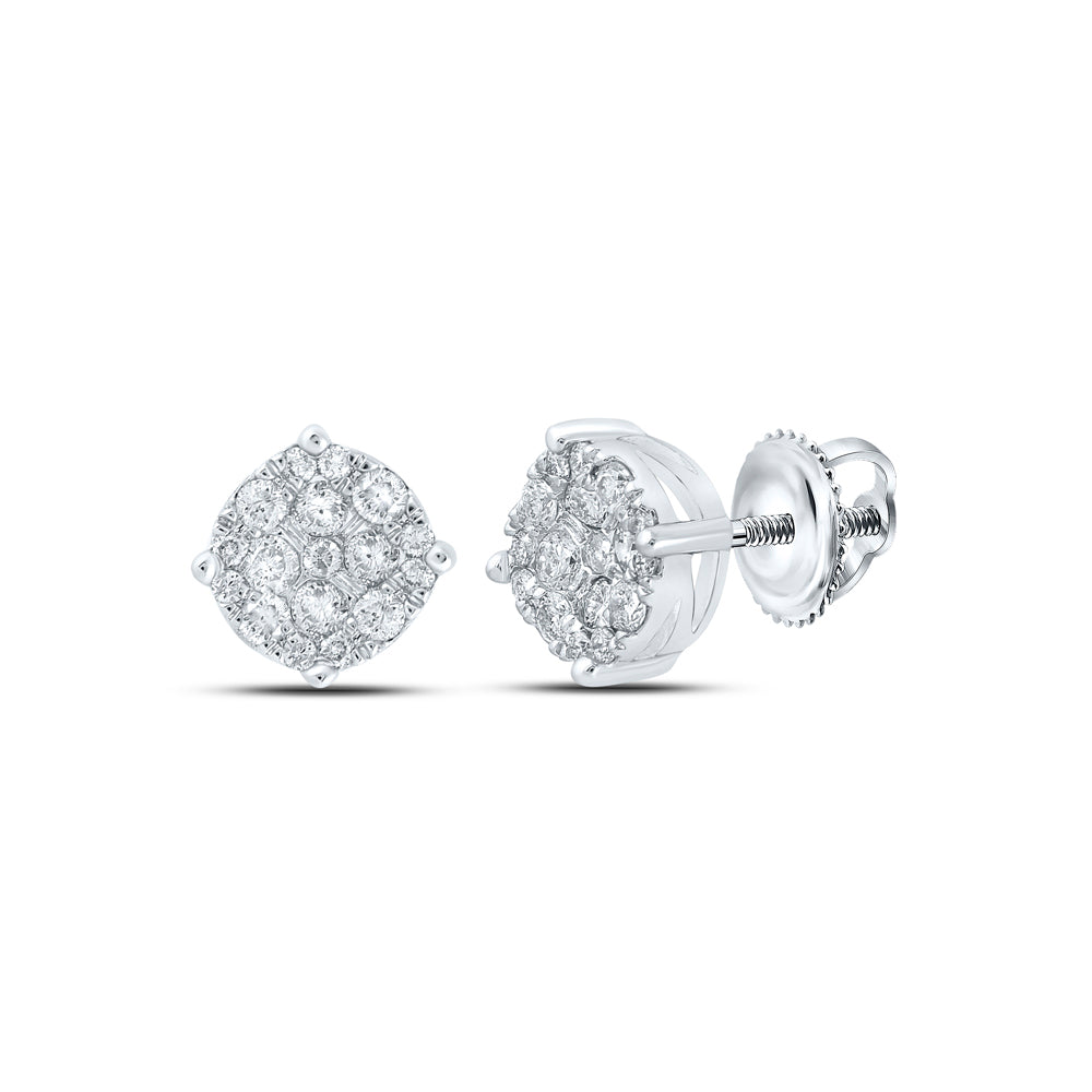 1/3CTW-DIA NK ROUND EARRING