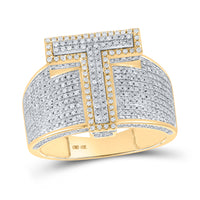 Load image into Gallery viewer, 1 1/5CTW-DIA P1P2 INITIAL &quot;T&quot; MENS RING
