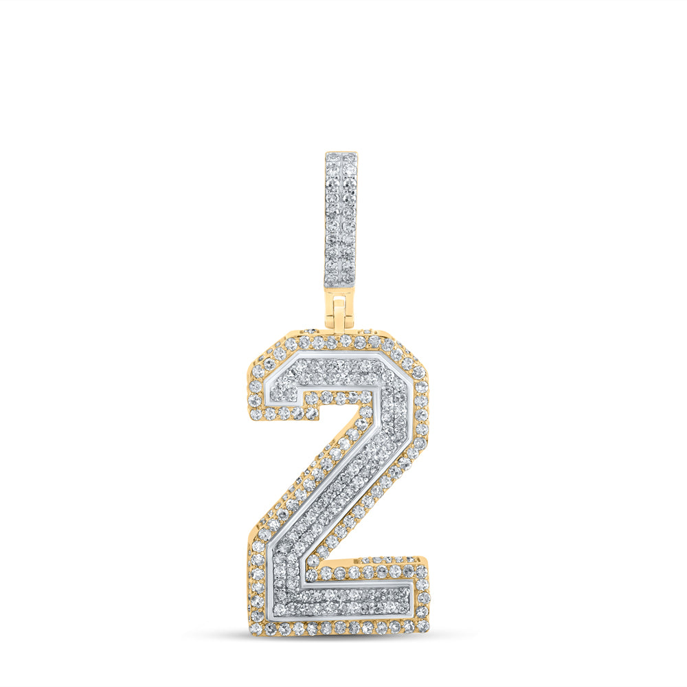 1 1/3CTW-DIA CN NUMBER "2" MENS CHARM